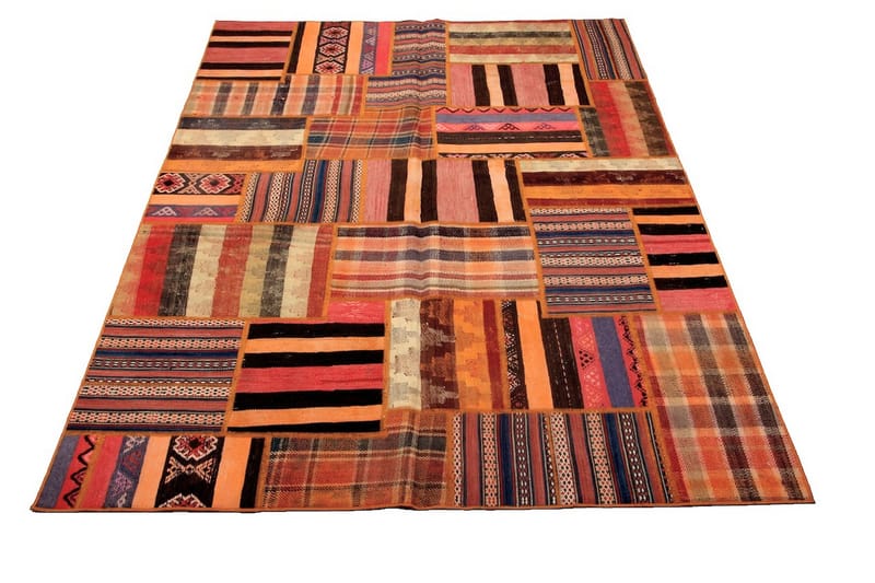 Handknuten Persisk Patchwork Ullmatta 163x231 cm Garn - Flerfärgad - Textil & mattor - Matta - Orientalisk matta - Patchwork matta