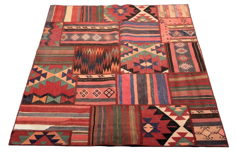 Handknuten Persisk Patchwork Ullmatta 152x203 cm Garn - Flerfärgad - Textil & mattor - Matta - Orientalisk matta - Patchwork matta