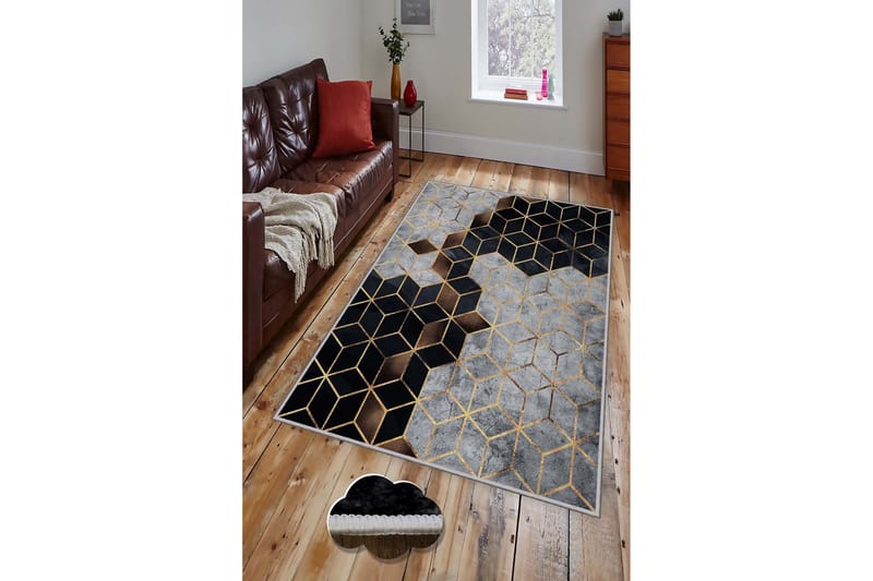 Matta Homefesto 80x150 cm - Multifärgad - Wiltonmatta - Stor matta - Mönstrad matta - Friezematta - Små mattor