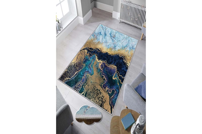 Matta Homefesto 80x200 cm - Multifärgad - Wiltonmatta - Stor matta - Mönstrad matta - Friezematta - Små mattor
