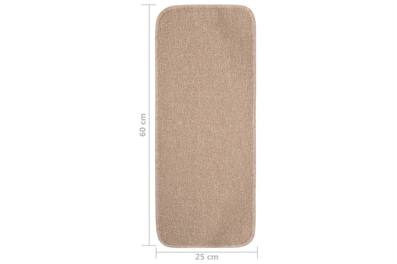 Trappstegmattor 15 st 60x25 cm beige halkfri - Beige - Textil & mattor - Matta - Specialmatta - Trappstegsmatta