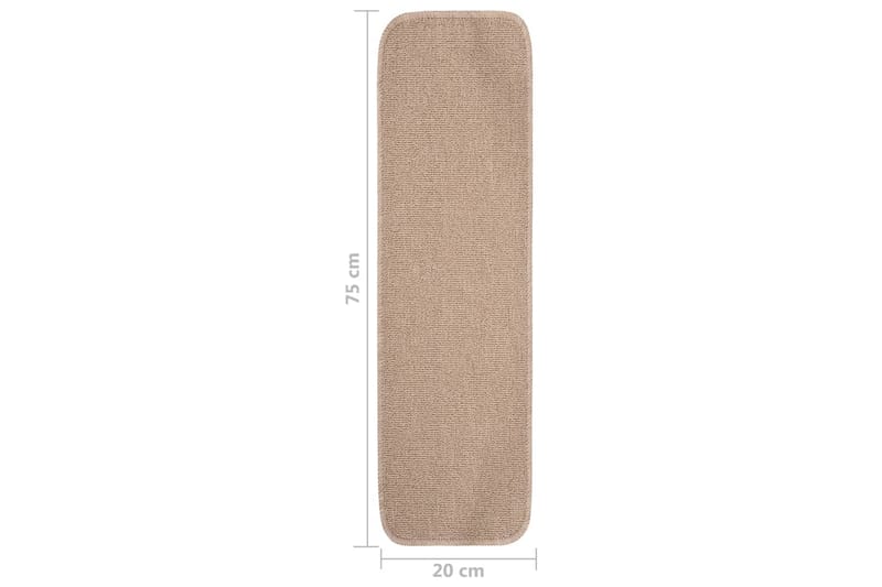 Trappstegmattor 15 st 75x20 cm beige halkfri - Beige - Textil & mattor - Matta - Specialmatta - Trappstegsmatta