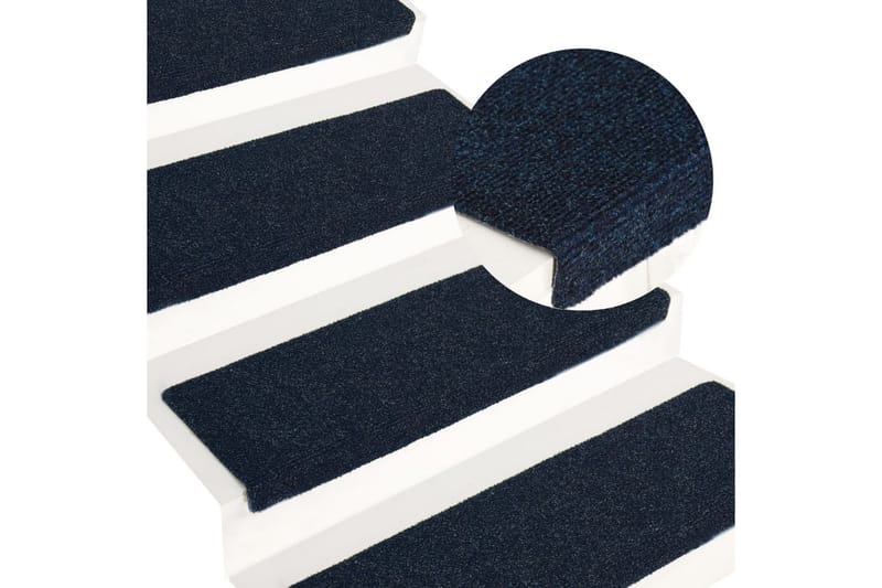 Trappstegsmattor 15 st nålad 65x25 cm blå - Blå - Stor matta - Trappstegsmatta - Små mattor
