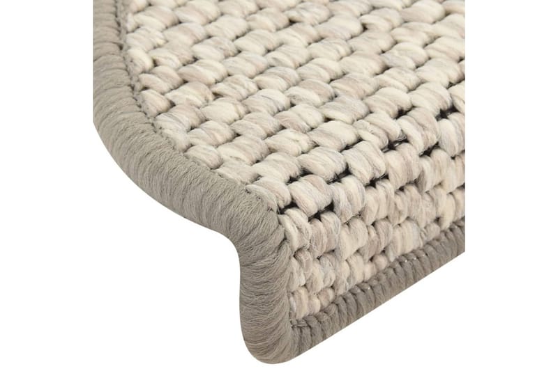 Trappstegsmattor självhäftande sisal 15 st 65x25 cm beige - Beige - Textil & mattor - Matta - Specialmatta - Trappstegsmatta