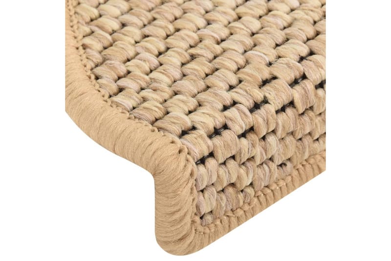 Trappstegsmattor självhäftande sisal 15 st 65x25 cm ljusbeig - Beige - Textil & mattor - Matta - Specialmatta - Trappstegsmatta