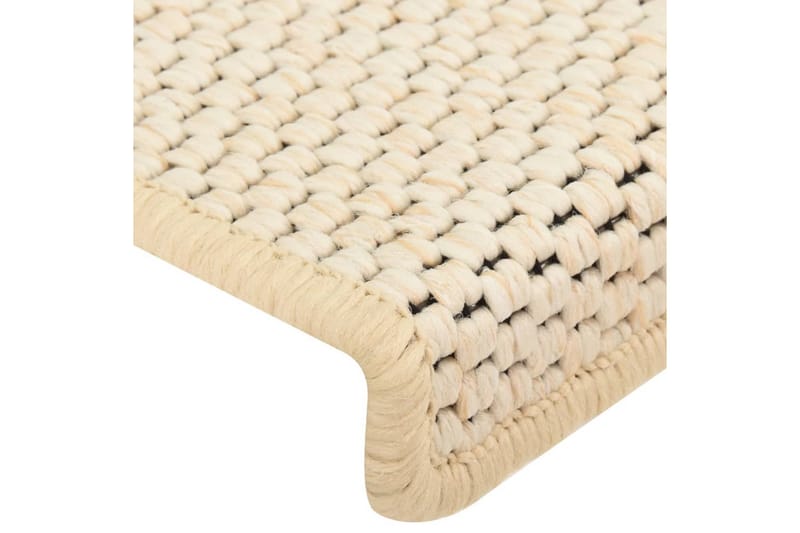 Trappstegsmattor självhäftande sisal 15 st 65x25 cm naturvit - Vit - Textil & mattor - Matta - Specialmatta - Trappstegsmatta