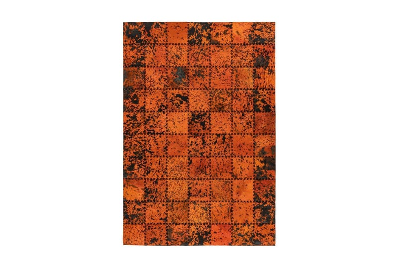 Matta Dulvabier Fohav 200x290 cm Orange/Läder - D-Sign - Patchwork matta - Stor matta - Mönstrad matta - Små mattor