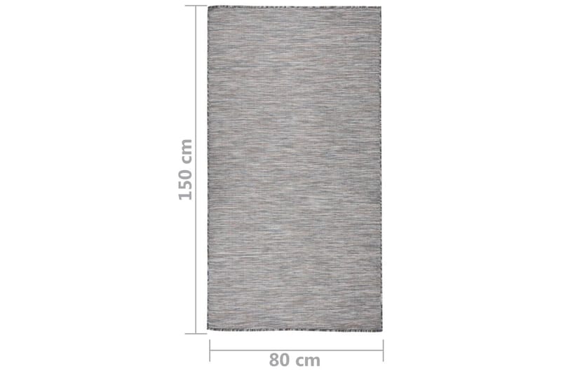 Utomhusmatta plattvävd 80x150 cm brun och svart - Svart - Textil & mattor - Matta - Utomhusmatta