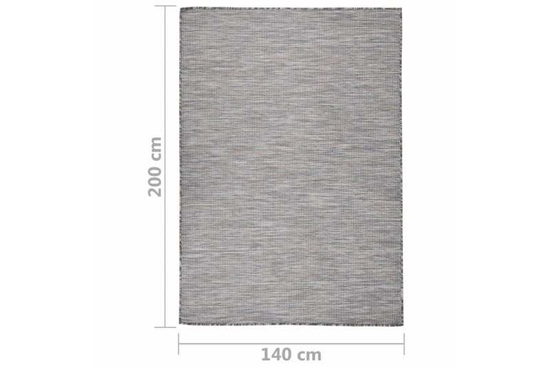 Utomhusmatta plattvävd 140x200 brun och svart - Svart - Textil & mattor - Matta - Utomhusmatta