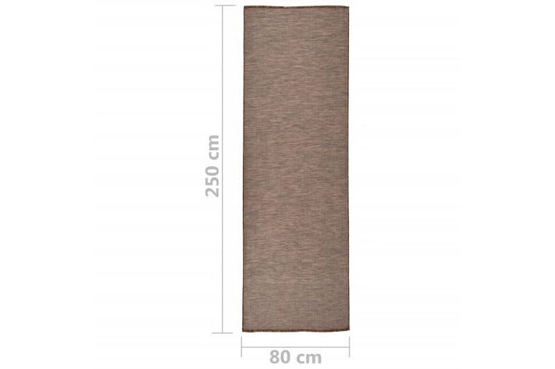 Utomhusmatta plattvävd 80x250 cm brun - Brun - Textil & mattor - Matta - Utomhusmatta - Balkongmatta & altanmatta