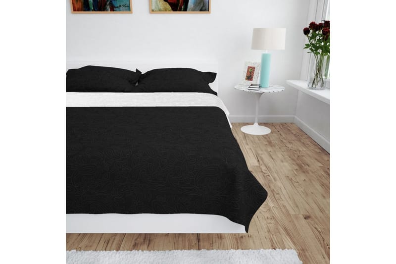 Ã–verkast dubbelsidigt 170x210 cm svart och vit - Svart/Vit - Textil & mattor - Sängkläder