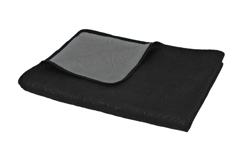 Ã–verkast dubbelsidigt 220x240 cm grå och svart - Grå/Svart - Sängkläder - Överkast - Överkast enkelsäng
