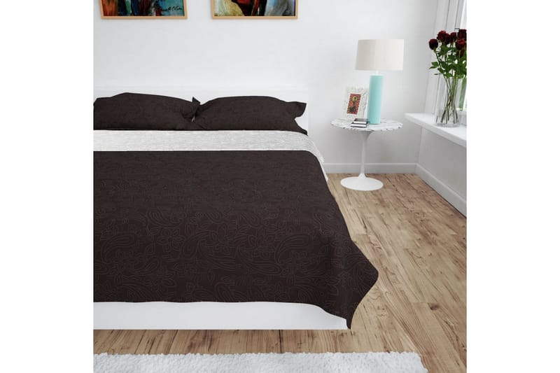 Ã–verkast dubbelsidigt 230x260 cm gräddvit och brun - Gräddvit/Brun - Textil & mattor - Sängkläder