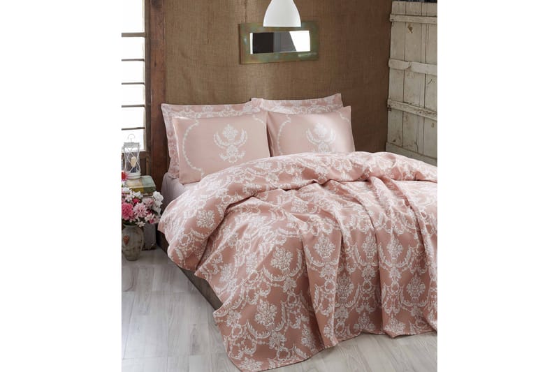 Överkast Eponj Home Dubbelt 200x235 cm - Rosa|Vit - Sängkläder - Överkast - Överkast dubbelsäng