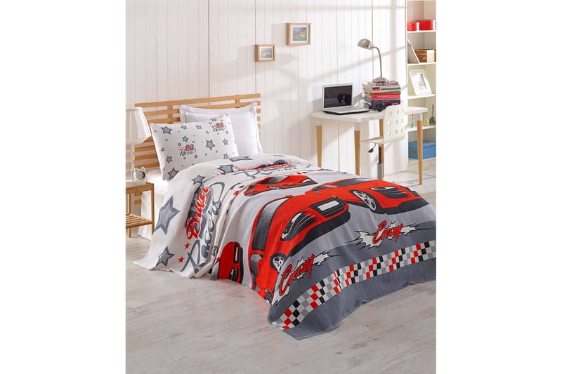 Överkast Eponj Home Enkelt 160x235 cm - Vit|Grå|Röd - Sängkläder - Överkast - Överkast dubbelsäng