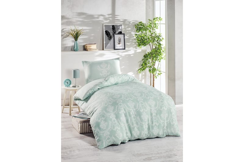 Bäddset EnLora Home Enkelt 2-dels - Grön|Vit - Bäddset & påslakanset - Sängkläder - Påslakanset enkelsäng - Påslakanset dubbelsäng