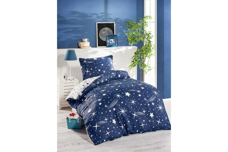 Bäddset EnLora Home Enkelt 2-dels - Mörkblå|Vit - Bäddset & påslakanset - Sängkläder - Påslakanset enkelsäng - Påslakanset dubbelsäng
