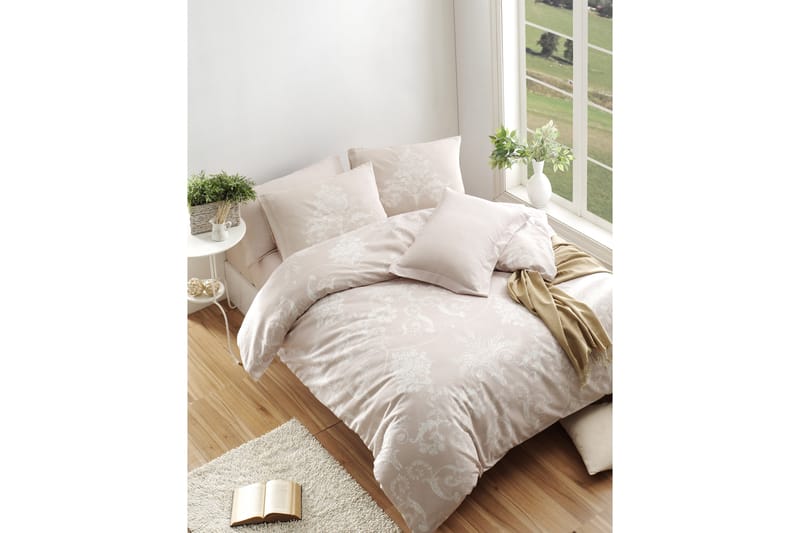 Bäddset Eponj Home Dubbelt 4-dels - Beige|Vit - Textil & mattor - Sängkläder - Bäddset & påslakanset