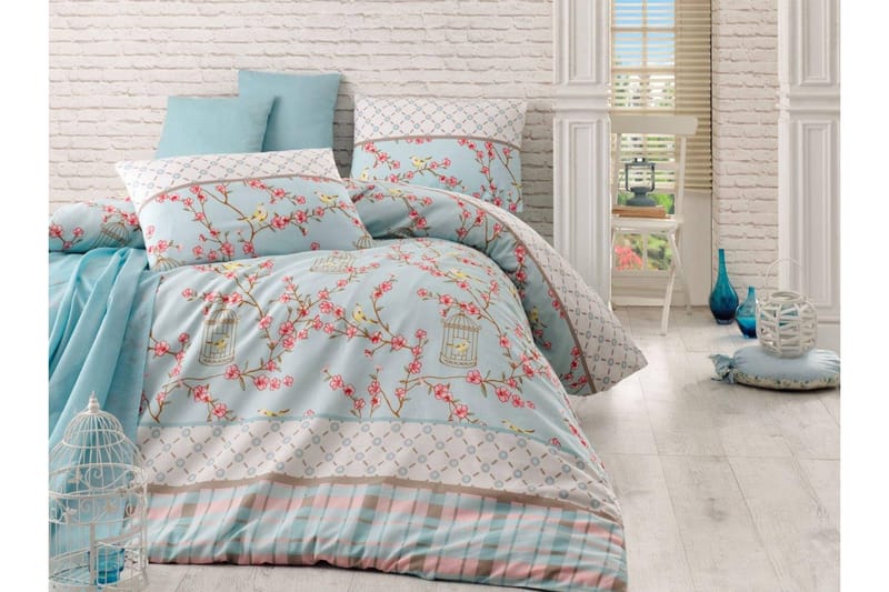 Bäddset Eponj Home Dubbelt 4-dels - Turkos|Creme|Rosa|Brun - Textil & mattor - Sängkläder - Bäddset & påslakanset