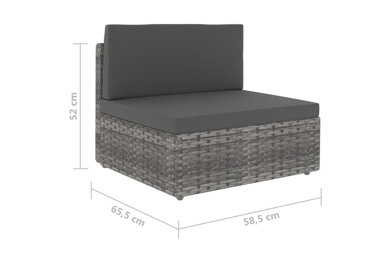 Modulsoffa 2-sits konstrotting grå - Grå - Utemöbler & utemiljö - Övrigt utemöbler - Moduler utesoffa - Mittmodul utesoffa