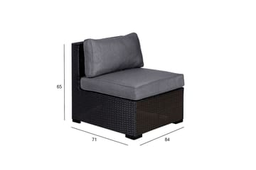 Modulsoffa Utomhus Sevilla 84x71xH65 cm Mittmodul Svart - Utemöbler & utemiljö - Övrigt utemöbler - Moduler utesoffa - Mittmodul utesoffa