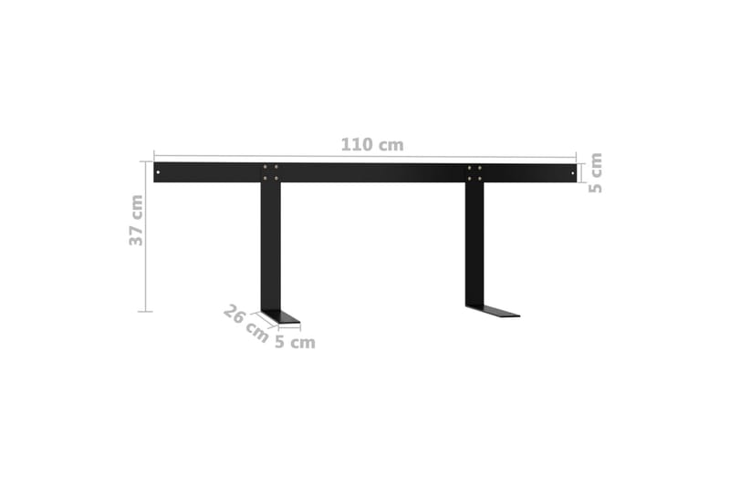 Ryggstöd för pallsoffa svart 110 cm järn - Svart - Utemöbler & utemiljö - Balkong & altan - Balkongmöbler - Balkongstol