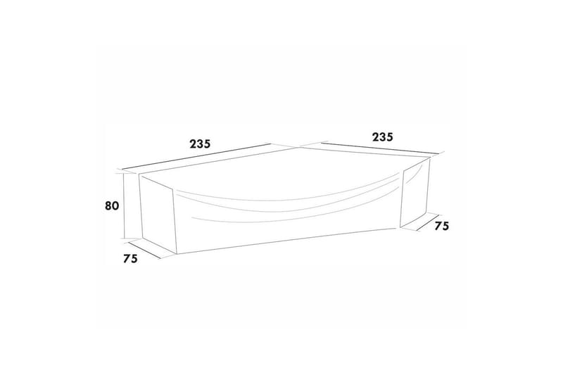 Möbelskydd Hörngrupp Hillerstorp Allround Grå 235 x 235 x 80 cm - Utemöbler & utemiljö - Övrigt utemöbler - Möbelskydd - Överdrag utemöbler