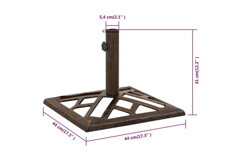 Parasollfot brons 44x44x31 cm gjutjärn - Brun - Utemöbler & utemiljö - Övrigt utemöbler - Tillbehör utemöbler - Parasollfot