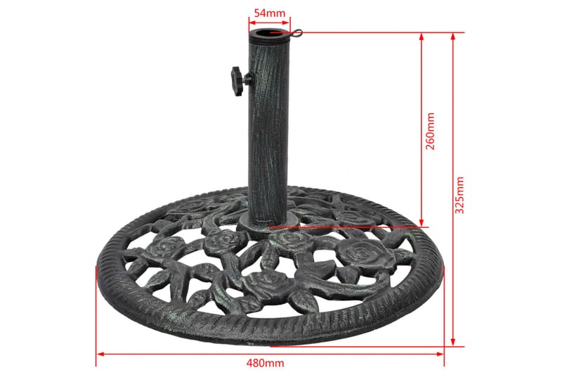 Parasollfot gjutjärn 12 kg 48 cm - Grön - Utemöbler & utemiljö - Övrigt utemöbler - Tillbehör utemöbler - Parasollfot