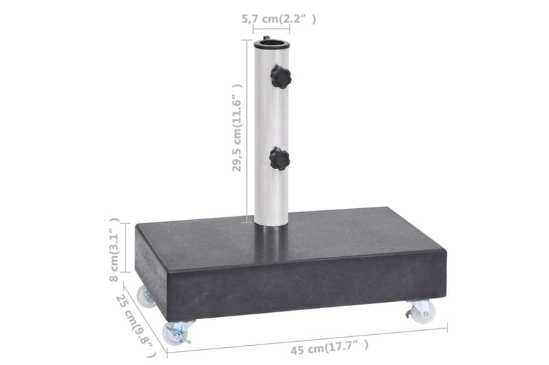 Parasollfot svart 45x25x8 cm granit - Svart - Utemöbler & utemiljö - Övrigt utemöbler - Tillbehör utemöbler - Parasollfot