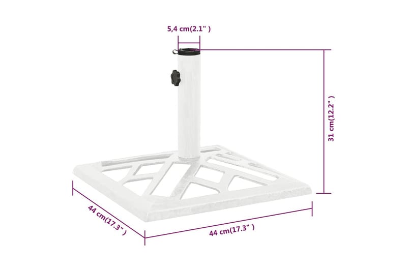 Parasollfot vit 44x44x31 cm gjutjärn - Vit - Utemöbler & utemiljö - Övrigt utemöbler - Tillbehör utemöbler - Parasollfot