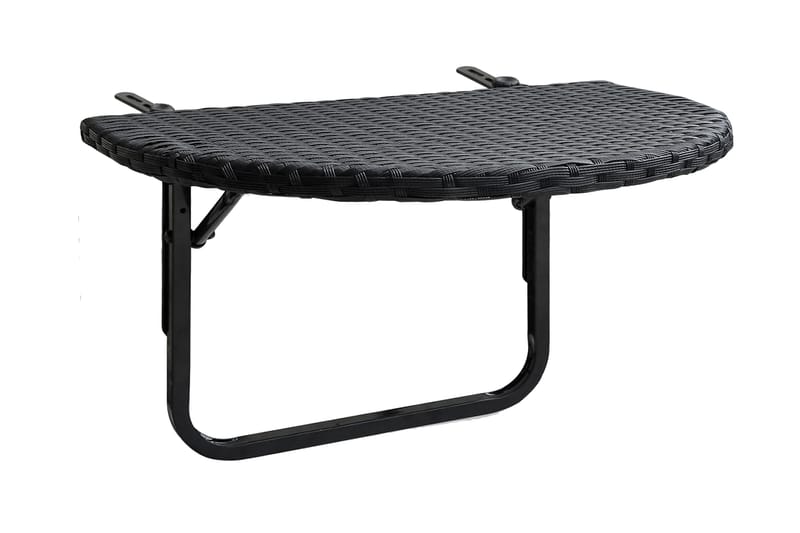 Balkongbord 60x60x32 cm svart konstrotting - Svart - Balkongbord
