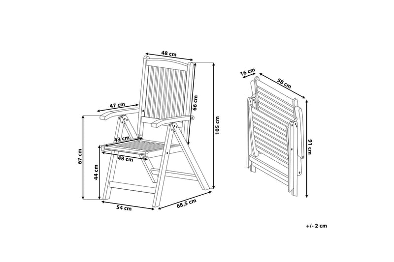 Stol Riliegh med Dyna 2-pack - Akacia/Grafitgrå - Utemöbler & utemiljö - Balkong & altan - Balkongmöbler - Balkongstol