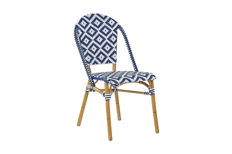 Trädgårdsstol 4 st blå/vit mönster RIFREDDO - Blå - Balkongstol - Matstol & karmstol utomhus