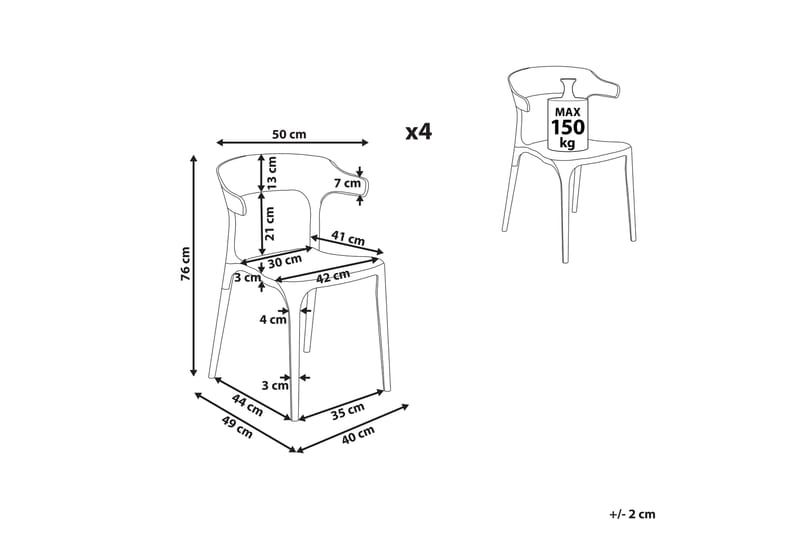 Karmstol Squinzano 4 st - Beige - Utemöbler & utemiljö - Balkong & altan - Balkongmöbler - Balkongstol