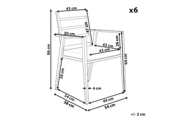 Karmstol Utomhus Fortify 6 st - Svart/Grå - Utemöbler & utemiljö - Balkong & altan - Balkongmöbler - Balkongstol