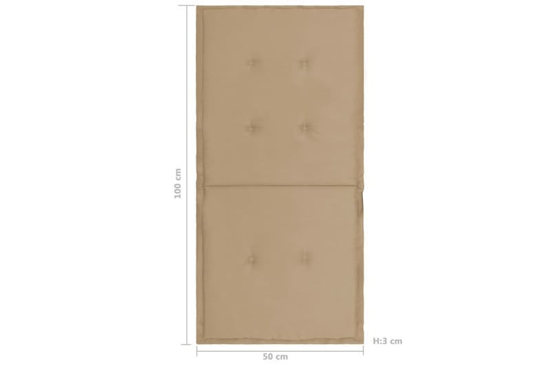 Dynor för trädgårdsstolar 2 st beige 100x50x3 cm - Beige - Utemöbler & utemiljö - Dynor - Sittdyna & ryggdyna utemöbler