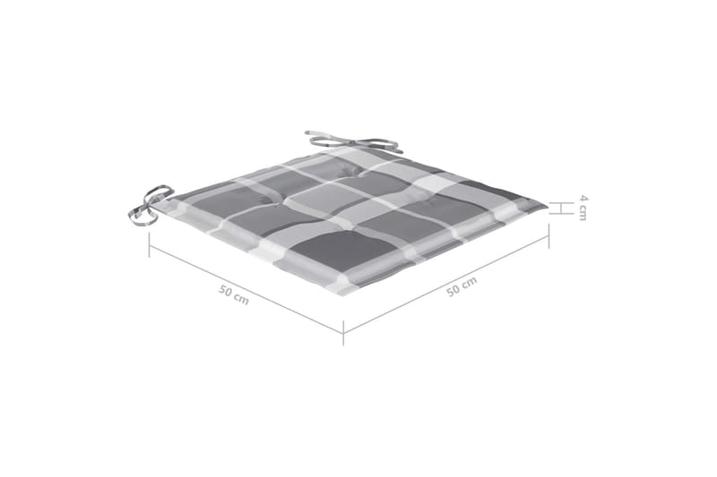 Dynor för trädgårdsstolar 4 st grått rutmönster 50x50x4 cm - Flerfärgad - Utemöbler & utemiljö - Dynor - Sittdyna & ryggdyna utemöbler