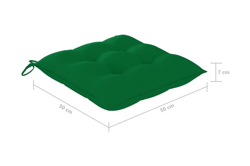 Stolsdynor 2 st grön 50x50x7 cm tyg - Grön - Utemöbler & utemiljö - Dynor - Sittdyna & ryggdyna utemöbler