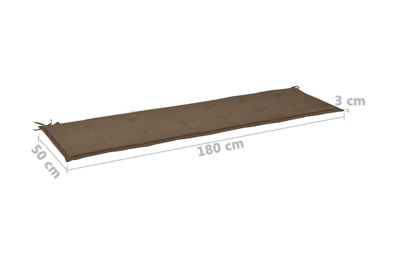 Dyna för trädgårdsbänk taupe 180x50x3 cm - Brun - Utemöbler & utemiljö - Dynor - Soffdyna & bänkdyna utemöbler