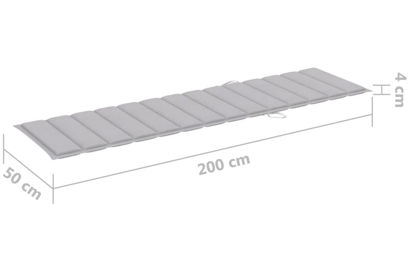 Solsängsdyna grå 200x50x3 cm tyg - Grå - Utemöbler & utemiljö - Dynor - Solsängsdynor