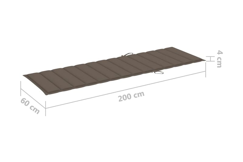 Solsängsdyna taupe 200x60x3 cm tyg - Brun - Utemöbler & utemiljö - Dynor - Solsängsdynor