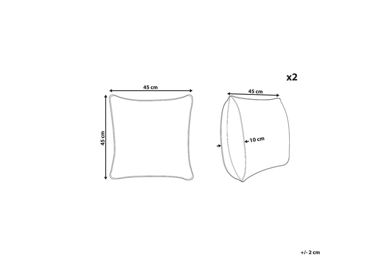 Utomhuskudde Cannole 45x45 cm 2 st - Brun/Vit/Svart - Utemöbler & utemiljö - Dynor - Utomhuskuddar