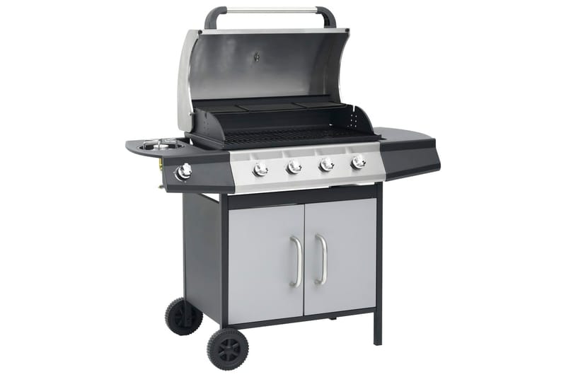 Gasolgrill 4+1 kokzoner svart och silver - Svart/Silver - Utemöbler & utemiljö - Grill & utekök - Gasolgrillar