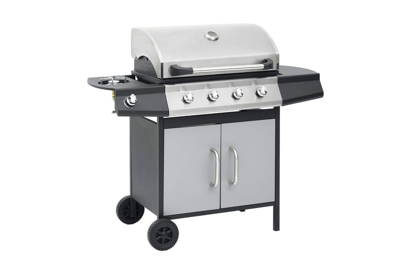 Gasolgrill 4+1 kokzoner svart och silver - Svart/Silver - Utemöbler & utemiljö - Grill & utekök - Gasolgrillar