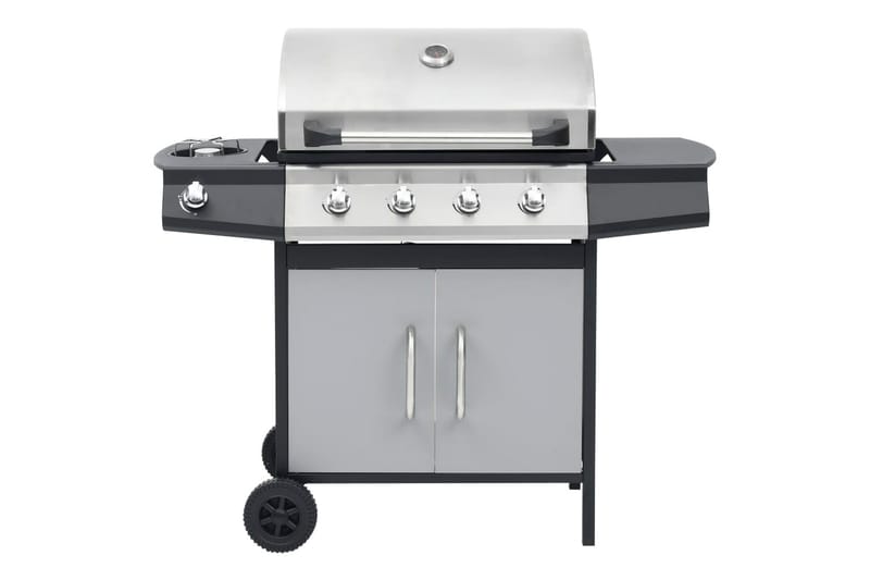 Gasolgrill 4+1 kokzoner svart och silver - Svart/Silver - Utemöbler & utemiljö - Grill & utekök - Gasolgrillar