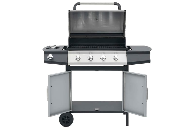 Gasolgrill 4+1 kokzoner svart och silver - Svart/Silver - Utemöbler & utemiljö - Grill & utekök - Gasolgrillar