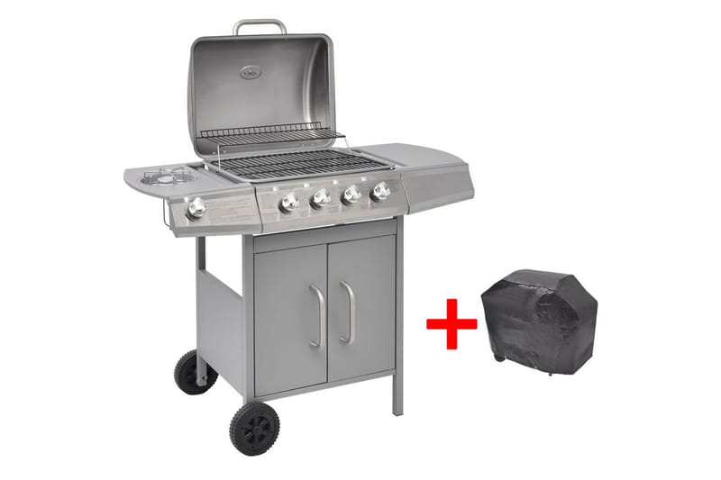 Gasolgrill 4+1 kokzoner silver - Silver - Utemöbler & utemiljö - Grill & utekök - Gasolgrillar