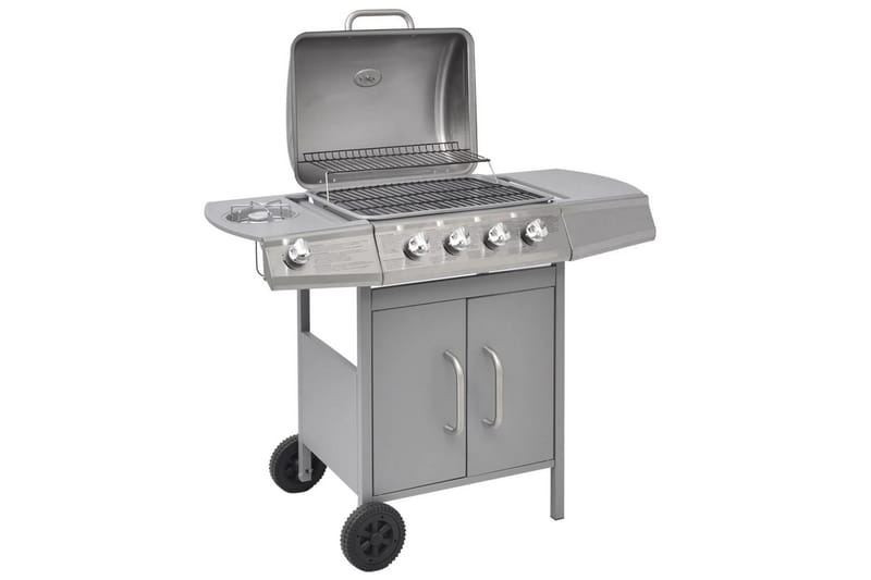 Gasolgrill 4+1 kokzoner silver - Silver - Utemöbler & utemiljö - Grill & utekök - Gasolgrillar