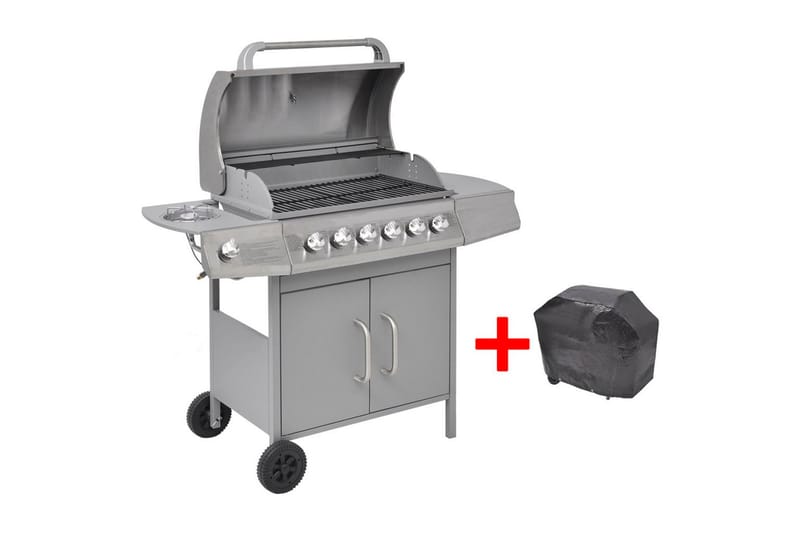 Gasolgrill 6+1 kokzoner silver - Silver - Utemöbler & utemiljö - Grill & utekök - Gasolgrillar